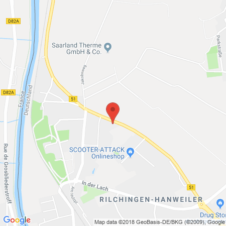 Position der Autogas-Tankstelle: Shell Tankstelle in 66271, Kleinblittersdorf