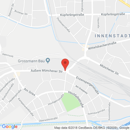 Position der Autogas-Tankstelle: BK Benzin Kontor AG in 83026, Rosenheim