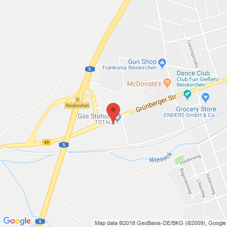 Position der Autogas-Tankstelle: Total Reiskirchen in 35447, Reiskirchen