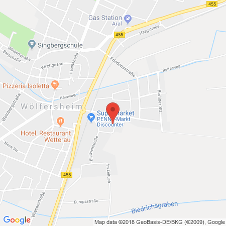 Position der Autogas-Tankstelle: Gase-Center Welkenbach in 61200, Wölfersheim