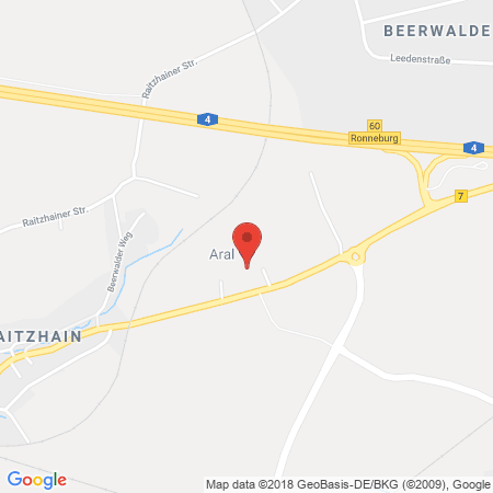 Position der Autogas-Tankstelle: Aral Tankstelle in 07580, Ronneburg