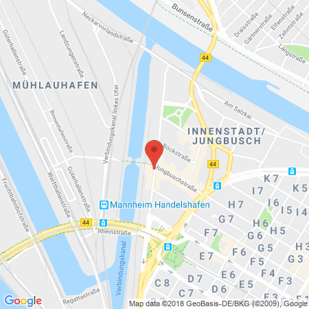Position der Autogas-Tankstelle: Aral Tankstelle in 68159, Mannheim