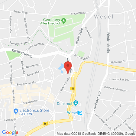 Position der Autogas-Tankstelle: Wesel, Kaiserring in 46483, Wesel