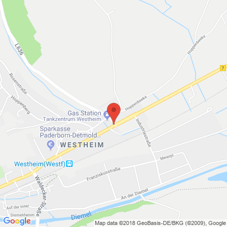 Position der Autogas-Tankstelle: Tankzentrum Westheim in 34431, Marsberg-westheim