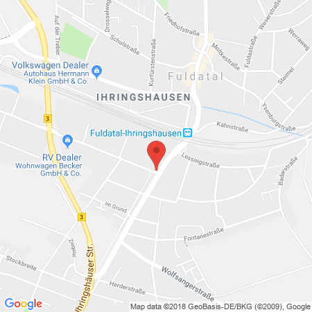 Position der Autogas-Tankstelle: Aral Tankstelle in 34233, Fuldatal