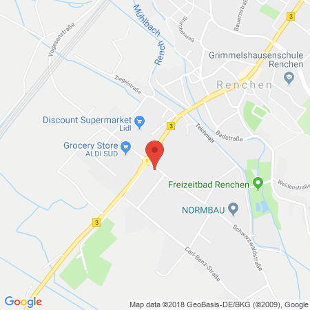 Position der Autogas-Tankstelle: AVIA Tankstelle in 77871, Renchen