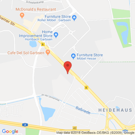 Position der Autogas-Tankstelle: Esso Tankstelle in 30827, Garbsen