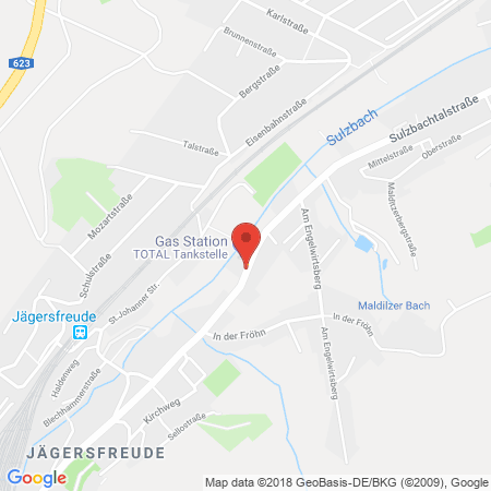 Position der Autogas-Tankstelle: Total Saarbruecken in 66125, Saarbruecken