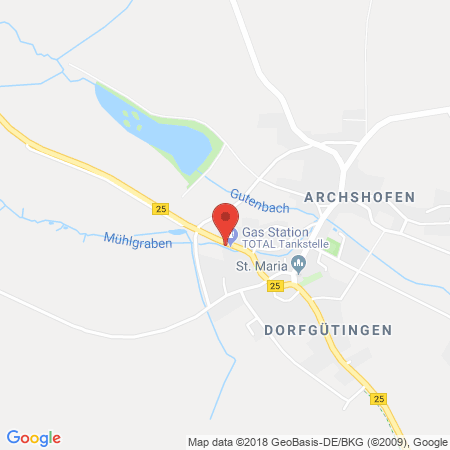 Position der Autogas-Tankstelle: Total Feuchtwangen in 91555, Feuchtwangen