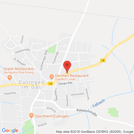 Position der Autogas-Tankstelle: Mtb Tankstelle Eutingen in 72184, Eutingen Im Gäu