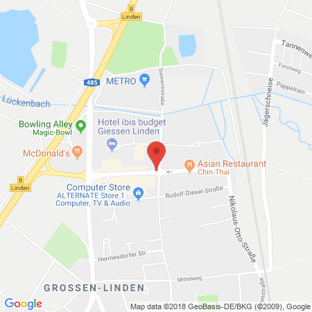 Position der Autogas-Tankstelle: Agip Tankstelle in 35440, Linden