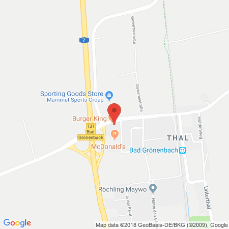 Position der Autogas-Tankstelle: Aral Tankstelle in 87730, Bad Grönenbach