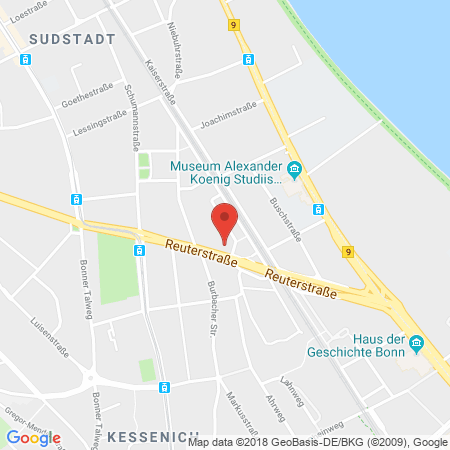 Position der Autogas-Tankstelle: Shell Tankstelle in 53113, Bonn