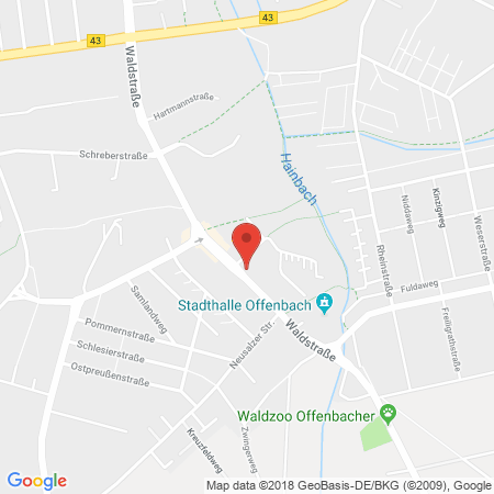 Position der Autogas-Tankstelle: Calpam Tankstelle in 63071, Offenbach