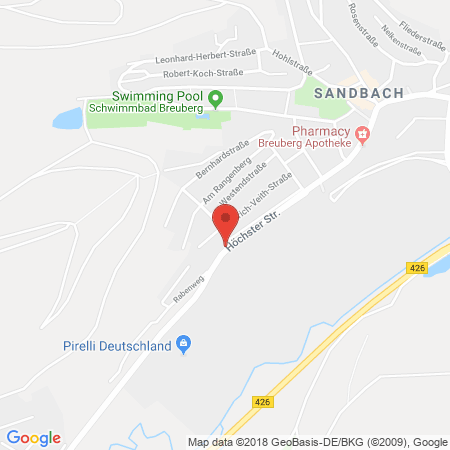 Position der Autogas-Tankstelle: Elan Breuberg-sandbach in 64747, Breuberg-sandbach