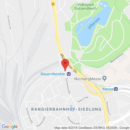 Position der Autogas-Tankstelle: Nuernberg, Bauernfeindstr. 57 in 90471, Nuernberg
