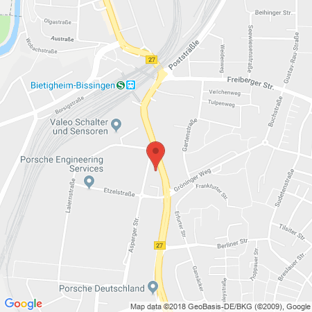 Position der Autogas-Tankstelle: OMV Tankstelle in 74321, Bietigheim-bissingen