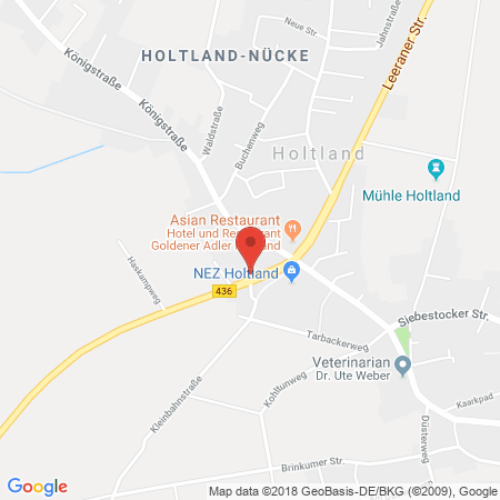 Position der Autogas-Tankstelle: Holtland in 26835, Holtland