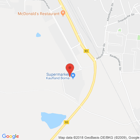 Position der Autogas-Tankstelle: Supermarkt Borna in 04552, Borna