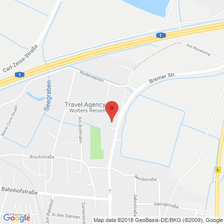 Position der Autogas-Tankstelle: Aral Tankstelle in 28816, Stuhr