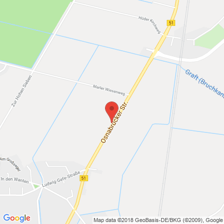 Position der Autogas-Tankstelle: Raiffeisen-warengenossenschaft Groß Lessen-diepholz Eg in 49448, Hüde