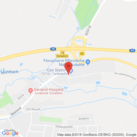 Position der Autogas-Tankstelle: Total Tankstelle Scheßlitz in 96110, Scheßlitz