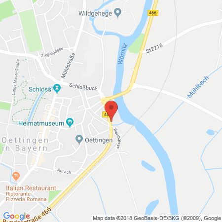 Position der Autogas-Tankstelle: Elo Oettingen in 86732, Oettingen