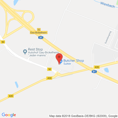 Position der Autogas-Tankstelle: Esso Tankstelle in 55599, Gau-bickelheim
