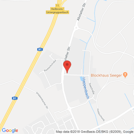 Position der Autogas-Tankstelle: AVIA Tankstelle in 74232, Abstatt
