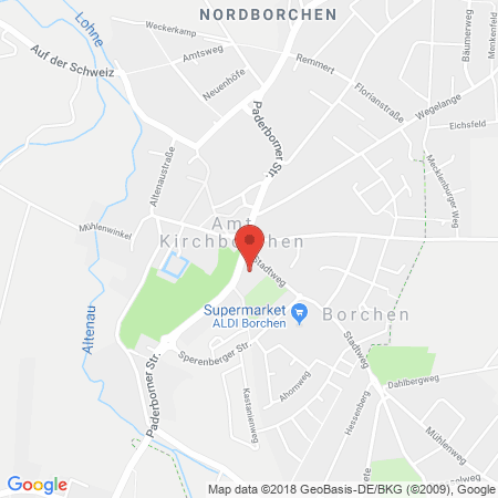 Position der Autogas-Tankstelle: Esso Tankstelle in 33178, Borchen