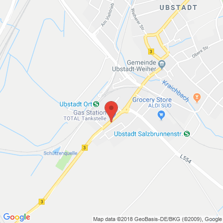 Standort der Tankstelle: TotalEnergies Tankstelle in 76698, Ubstadt