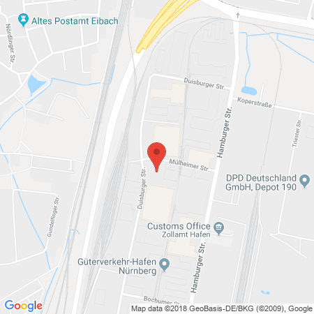 Position der Autogas-Tankstelle: Tankstelle Rödl in 90451, Nürnberg