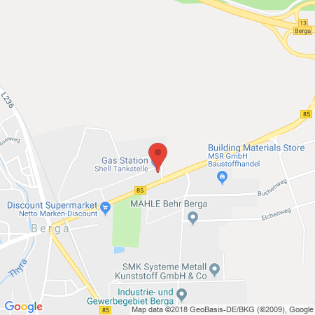 Position der Autogas-Tankstelle: Shell Tankstelle in 06536, Berga