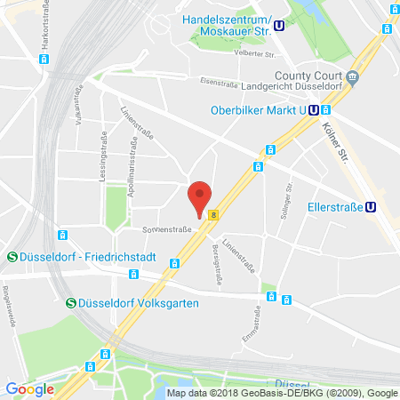 Position der Autogas-Tankstelle: Shell Tankstelle in 40227, Duesseldorf