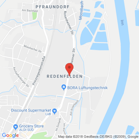 Position der Autogas-Tankstelle: Raubling Rosenheimer Str. 40 in 83064, Raubling