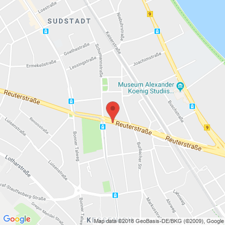 Position der Autogas-Tankstelle: Esso Tankstelle in 53129, Bonn