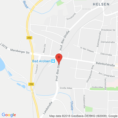 Position der Autogas-Tankstelle: Aral Tankstelle in 34454, Bad Arolsen