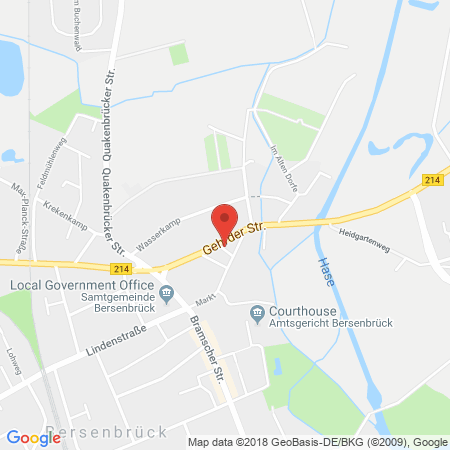 Position der Autogas-Tankstelle: Bft Bersenbrück Gehrder Str. in 49593, Bersenbrück