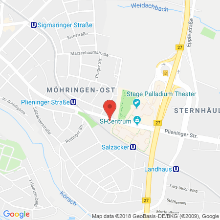 Position der Autogas-Tankstelle: Aral Tankstelle in 70567, Stuttgart