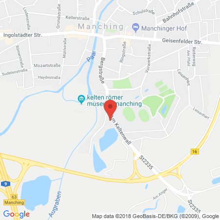 Position der Autogas-Tankstelle: AVIA Tankstelle in 85077, Manching