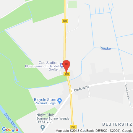 Position der Autogas-Tankstelle: Bhg Brennstoffhandel Großer Gmbh - Tankstelle An Der B101 in 04924, Beutersitz