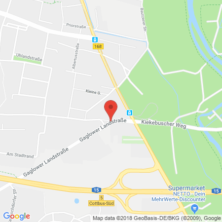 Position der Autogas-Tankstelle: Agip Tankstelle in 03050, Cottbus
