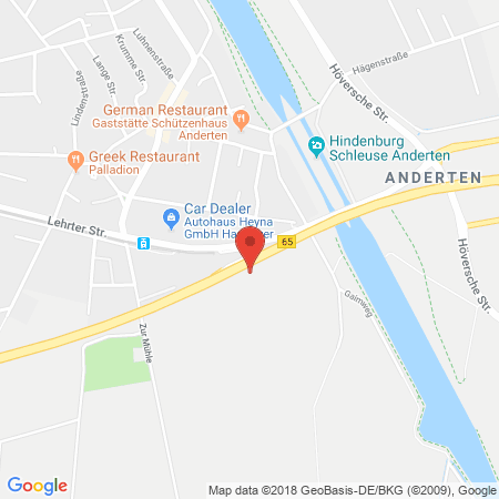 Position der Autogas-Tankstelle: Aral Tankstelle in 30559, Hannover