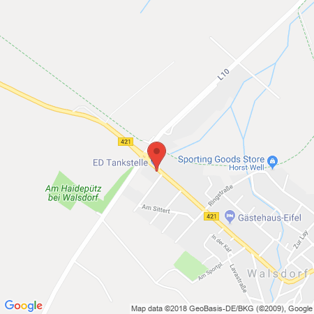 Position der Autogas-Tankstelle: Detlev Zufelde in 54578, Walsdorf