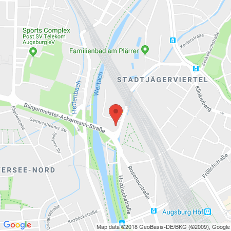 Position der Autogas-Tankstelle: Ran Station in 86152, Augsburg