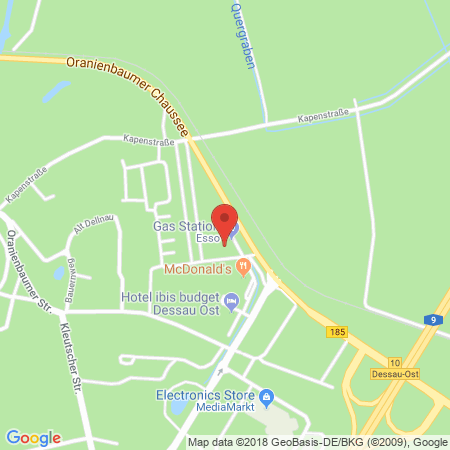 Position der Autogas-Tankstelle: Esso Tankstelle in 06842, Dessau