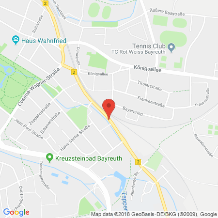 Position der Autogas-Tankstelle: ESSO Jobst in 95448, Bayreuth