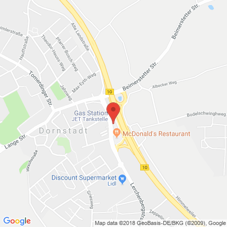 Position der Autogas-Tankstelle: JET Tankstelle in 89160, Dornstadt