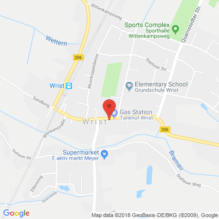 Position der Autogas-Tankstelle: Tankhof Wrist Gmbh in 25563, Wrist