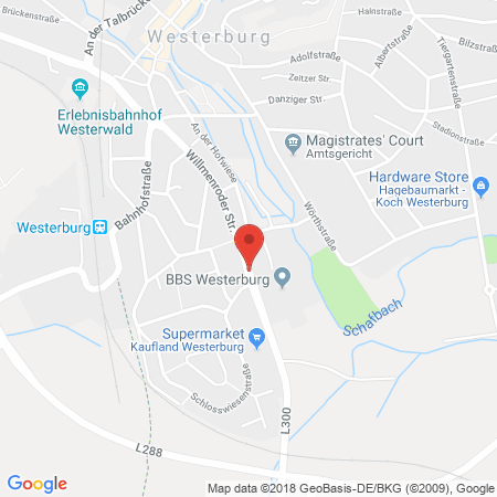 Position der Autogas-Tankstelle: Aral Tankstelle in 56457, Westerburg